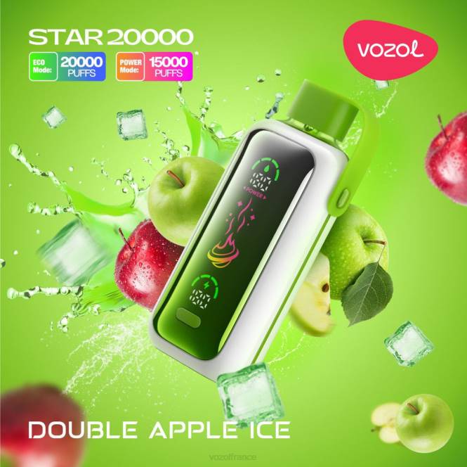 VOZOL Vape Avis - VOZOL STAR 20000 glace aux pommes double BZ687