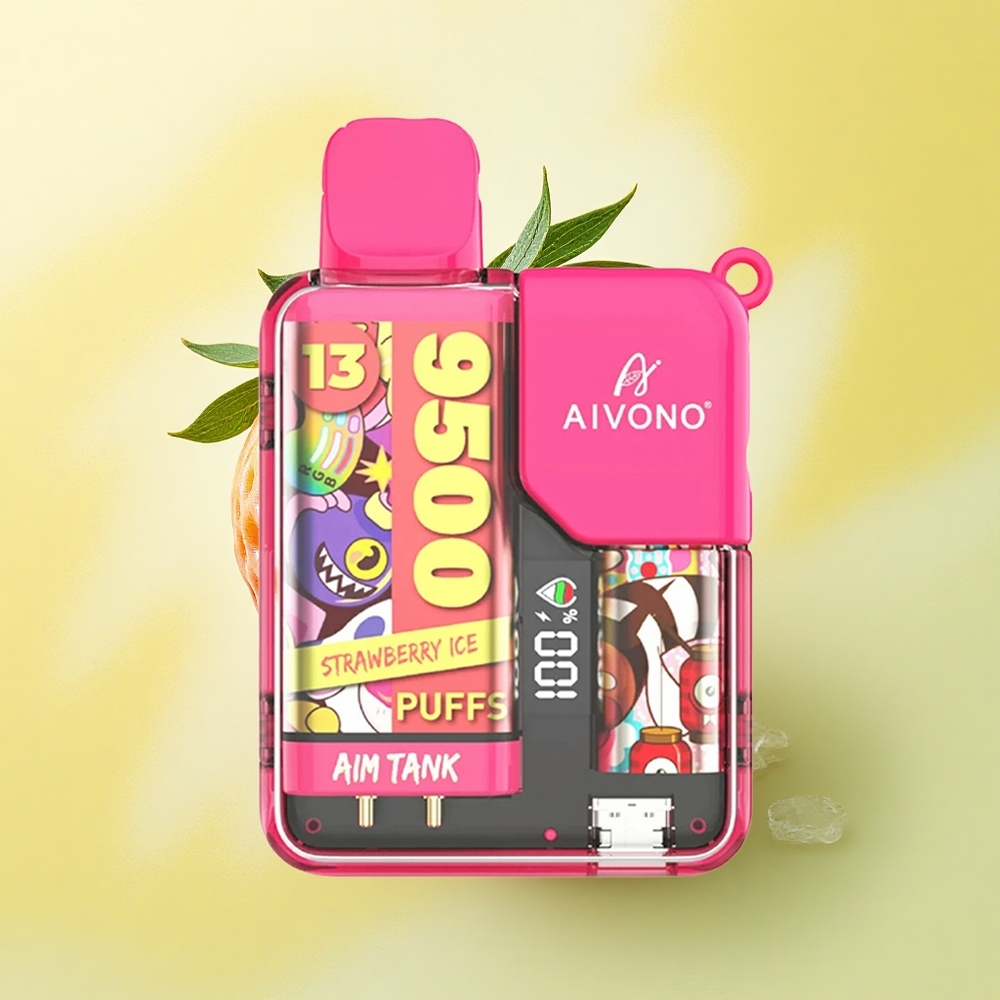 Aivono Aim Tank 9500 Glace à la Fraise 18ml 650mAh 5% Nicotine