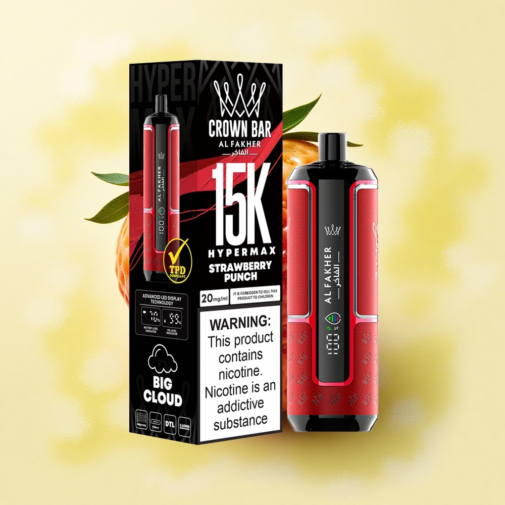Al Fakher Crown Bar 15K Hypermax Fraise Punch 22ml 600mAh DTL 6mg Nicotine