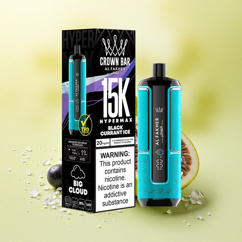 Al Fakher Crown Bar 15K Hypermax Glace Cassis 600mAh Portable