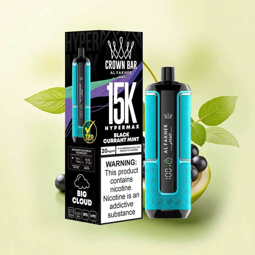 Al Fakher Crown Bar 15K Hypermax Menthe Cassis 600mAh 22ml