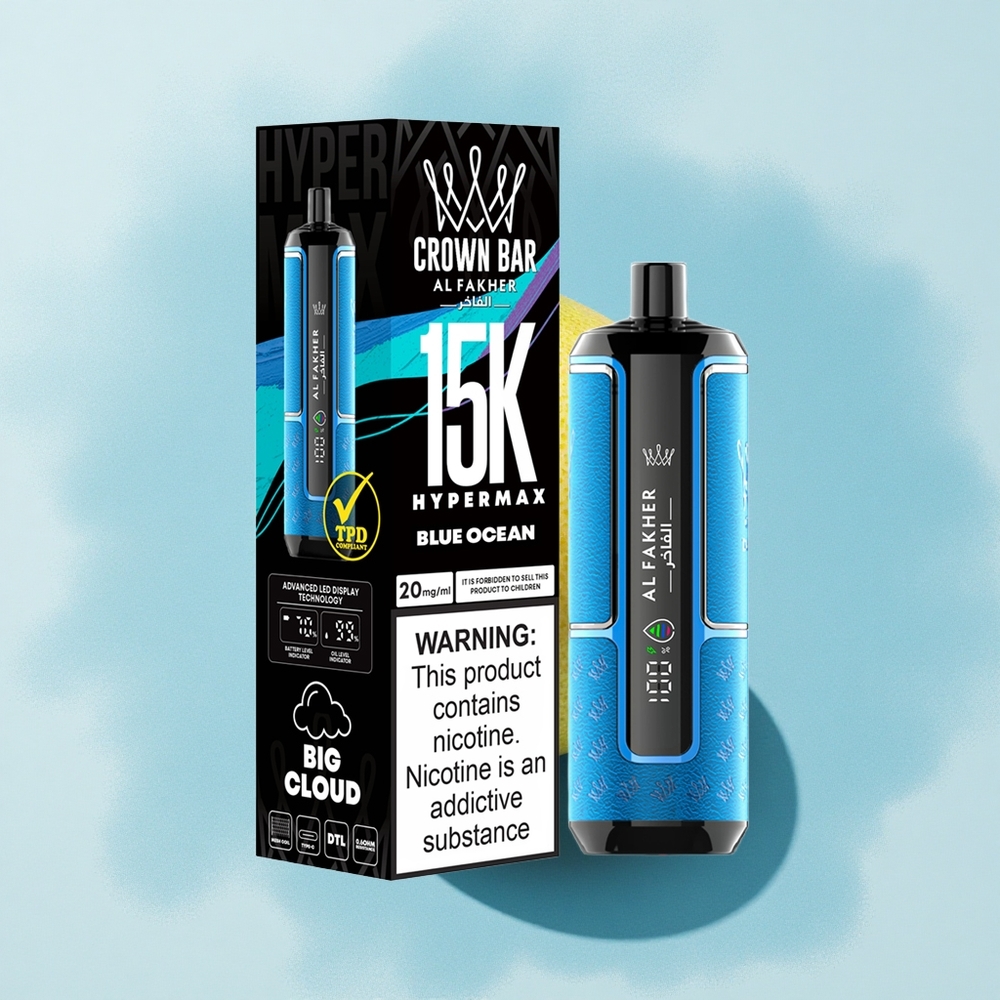 Al Fakher Crown Bar 15K Hypermax Océan Bleu 22ml 600mAh Nicotine 6mg/ml