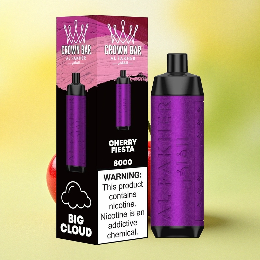 Al Fakher Crown Bar 8000 Crystal Fête des Cerises 600mAh 18ml Nicotine 5mg