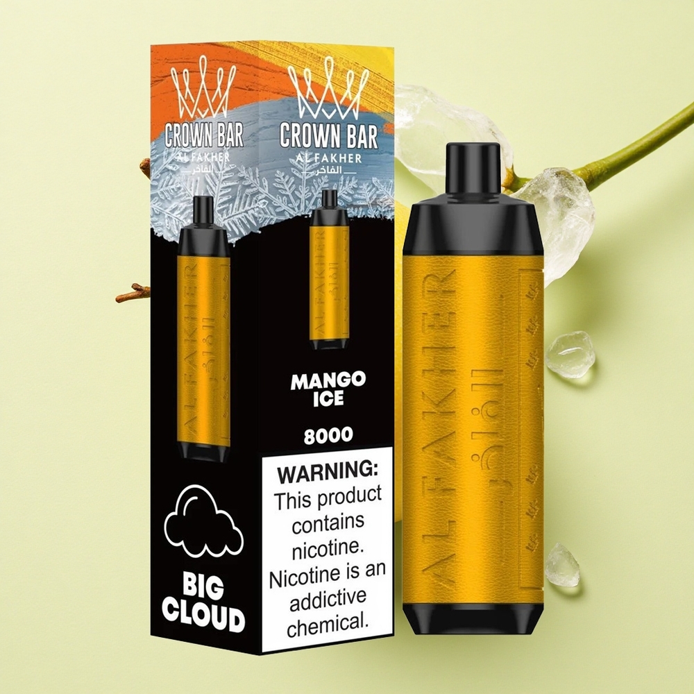 Al Fakher Crown Bar 8000 Crystal Glace à la Mangue 600mAh 5mg Nicotine