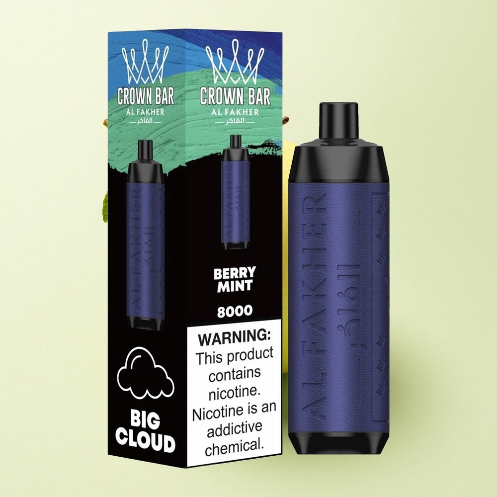 Al Fakher Crown Bar 8000 Crystal Menthe Baie 600mAh 18ml Nicotine 5mg