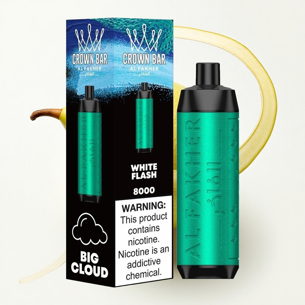 Al Fakher Crown Bar 8000 Crystal Éclair Blanc - 600mAh - 5mg Nicotine